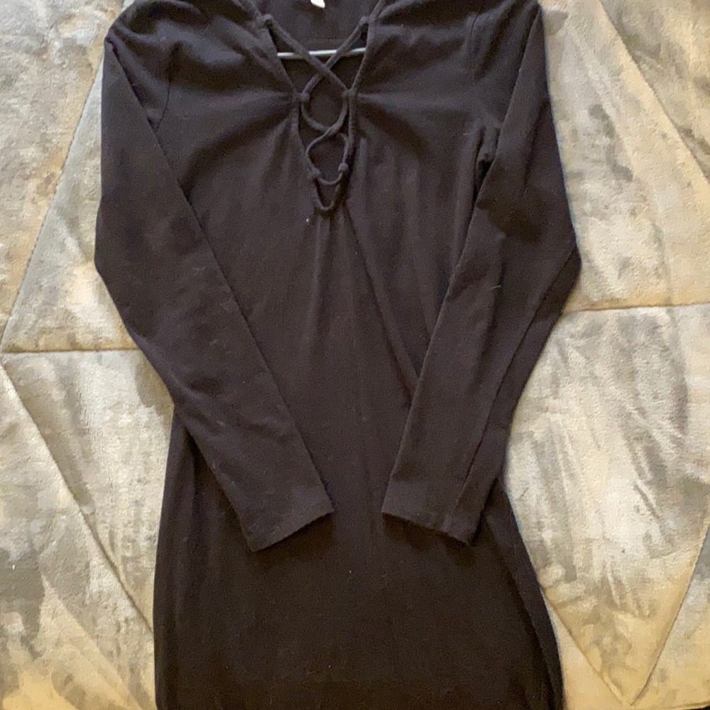 Long sleeve black dress